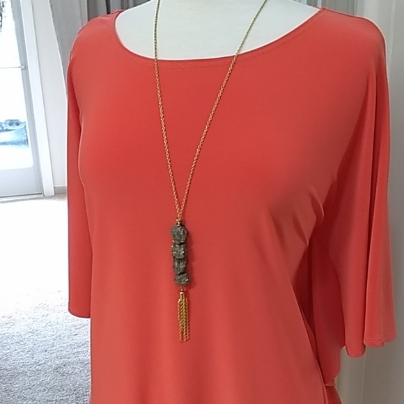 Joseph Ribkoff// Flamingo Top // Flutter Sides - Picture 4 of 5